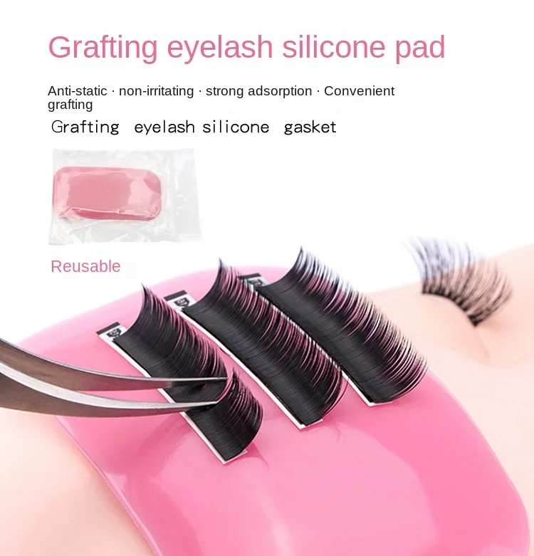 500Pcs  Eyelash Extension Forehead Sticker Pad Silicone Pink Transparent Planting Graft Lashes Tray Stand Pallet Pad Holder Make