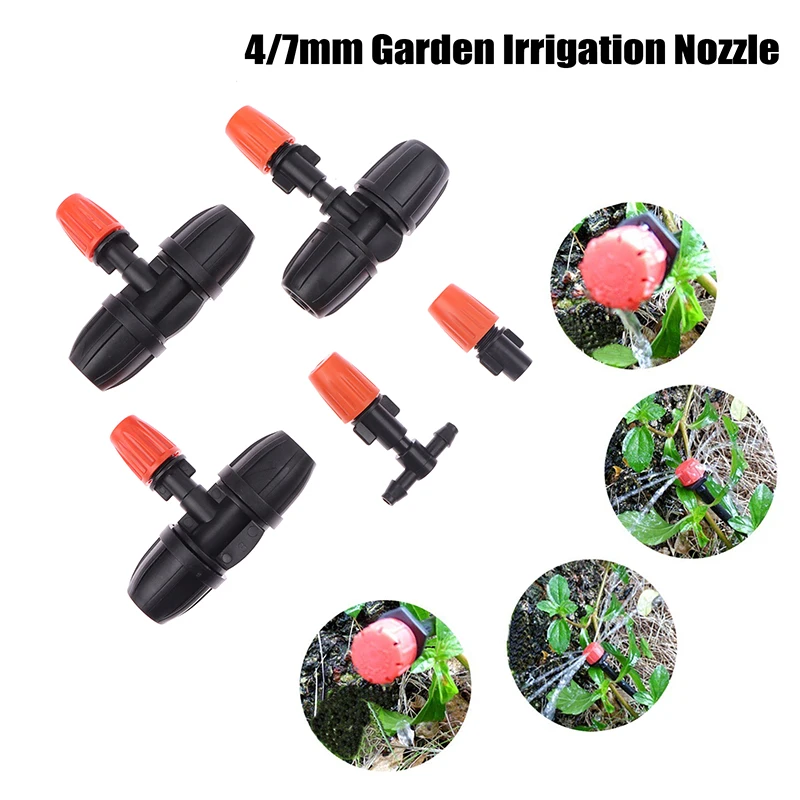 

5PCS 4/7mm Garden Irrigation Nozzle Adjustable Dripper Sprinkler Emitter Micro Drip Balcony Yard Greenhouse Watering Spray