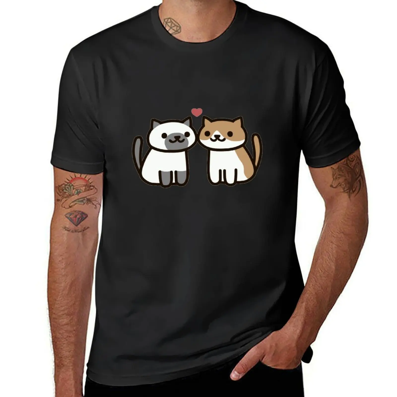 

Neko Atsume - Love T-Shirt blanks oversizeds korean fashion plus sizes Men's t shirts