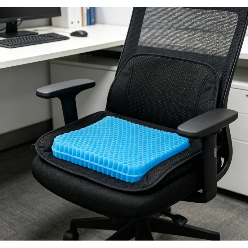 Summer Honeycomb Gel Seat Cushion, Breathable Pressure Relief Cushion, Tailbone & Back Pain Relief Pad for Home Office Chair