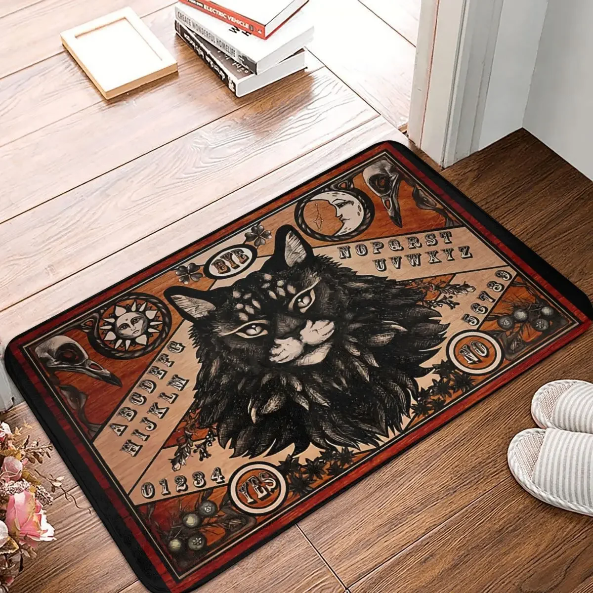 Hip Hop Bath Non-Slip Carpet Ouija Board Maine Coon Edition Living Room Mat Welcome Doormat Floor Decor Rug