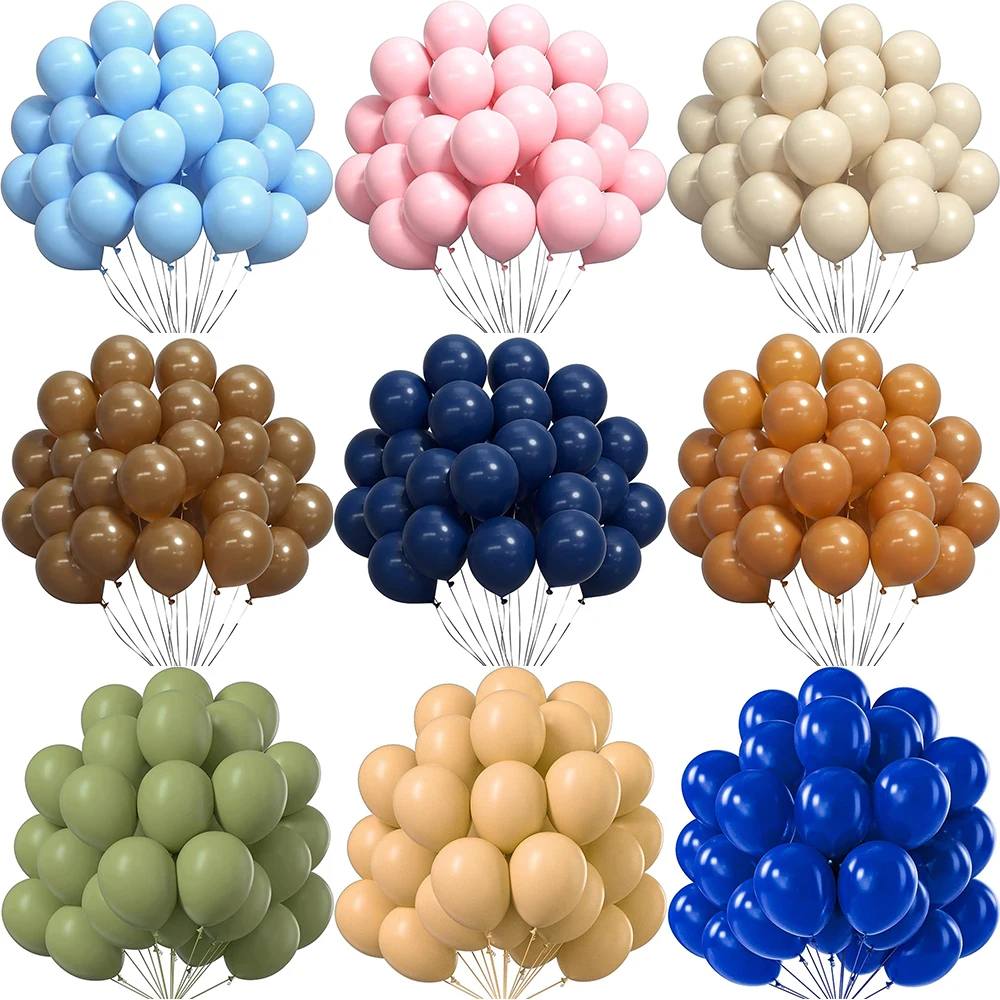 بالونات الباستيل لتزيين حفلات أعياد الميلاد والرمال ، استحمام الطفل ، استحمام الطفل ، كاكي الكاكاو ، وردي أزرق عتيق #1