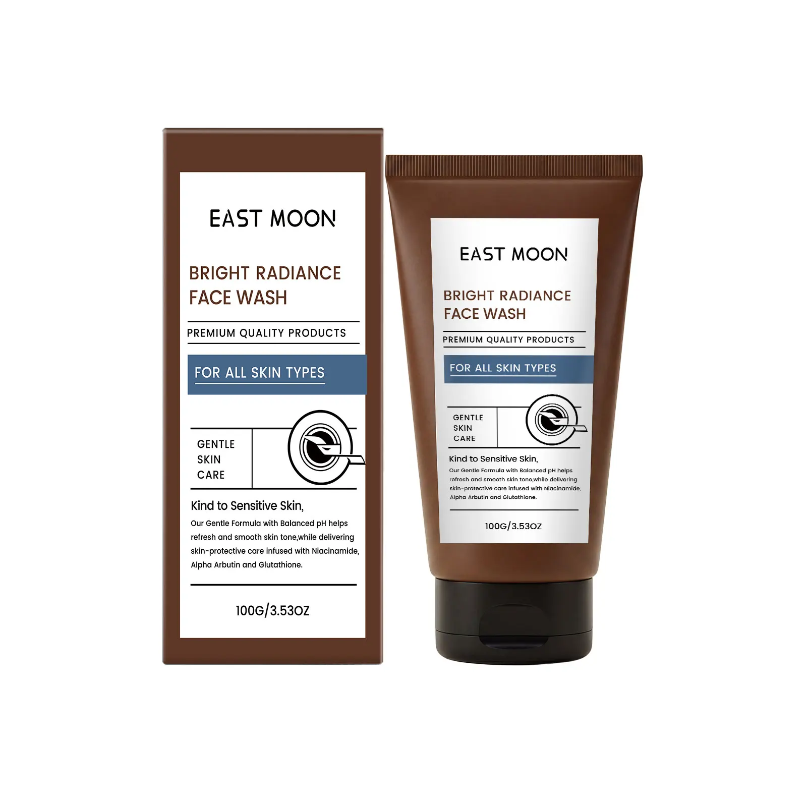 East Moon Bright Radiance Face Wash Premium Quality For All Skin Types Care Gentle Formula Control Oil Refresh Smooth Skin Tone