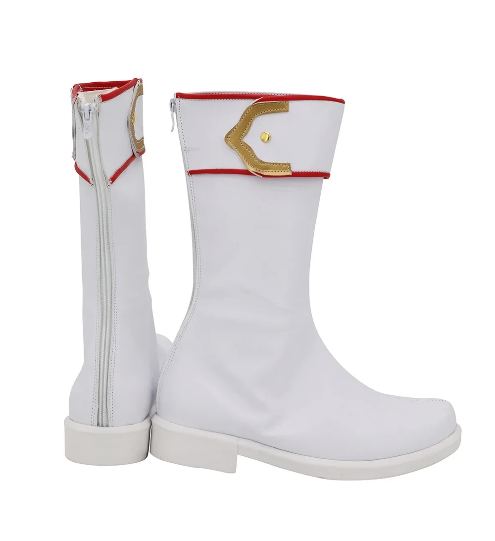 Syaoran Schuhe Cosplay Card Captor Sakura Syaoran Li Cosplay Stiefel Weiße Schuhe Maßgeschneiderte Stiefel für Jungen und Mädchen