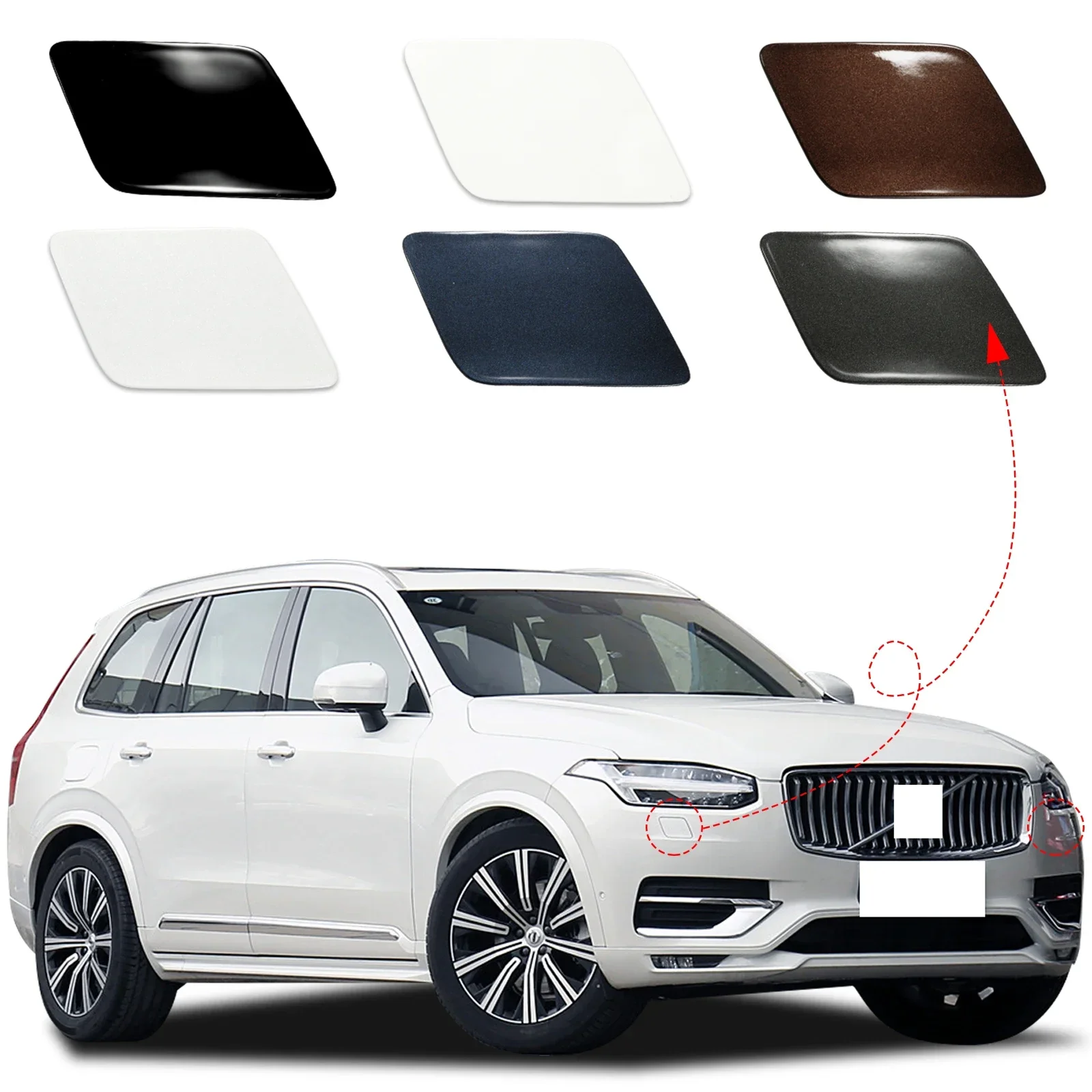 Cubierta de arandela de faro de parachoques delantero para VOLVO XC90 2016 2017 2018 2019 2020 2021 2022