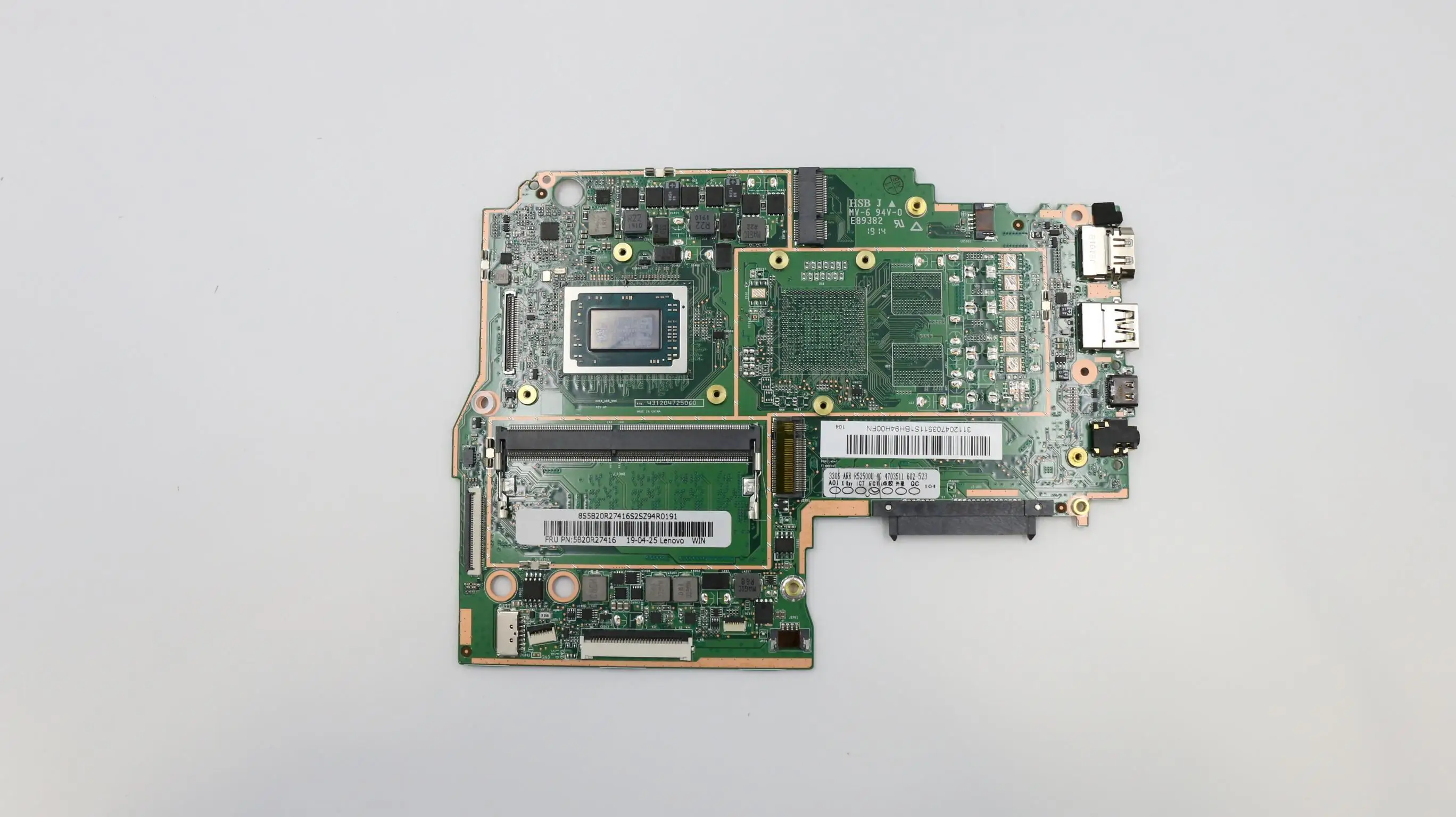 5B20R27416 For Lenovo ideapad 330S-15ARR Laptop Motherboard 4GB RAM R5 2500U Processor 100% Full Tested