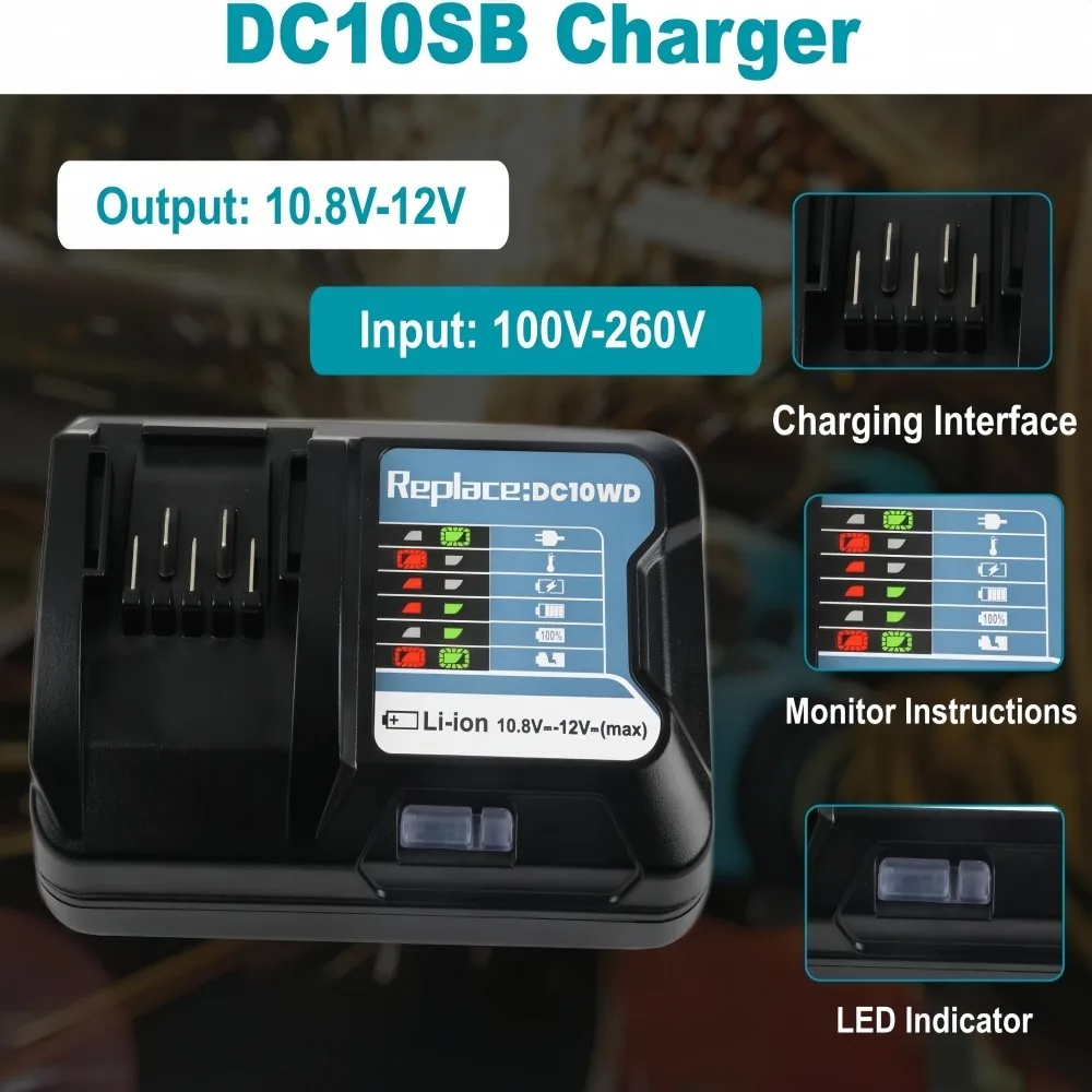 12 فولت بطارية ليثيوم 6Ah بطارية قابلة للشحن لماكيتا الحفر الكهربائية L1016 BL1021B BL1041B أدوات كهربائية بطاريات بديلة