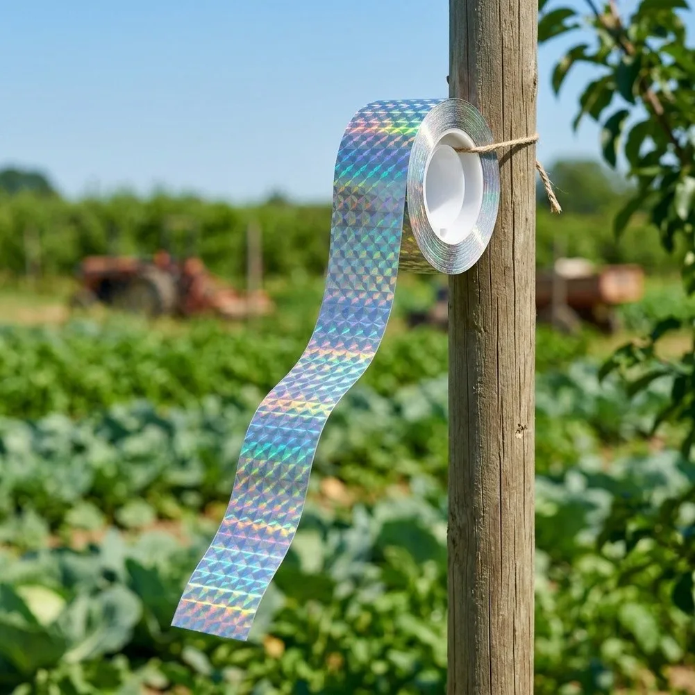 50 Meter Dual-Sided Scarecrow Tape with Optical Maser Reflective for Bird Control in Agricultural and Residential Areas
