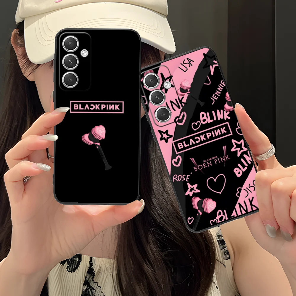 Mobile Pink Phone Case for Samsung Galaxy S24 S23 S22 S21 S20 S10 S9 Plus FE Ultra Lite Black Cellphones Smartphone