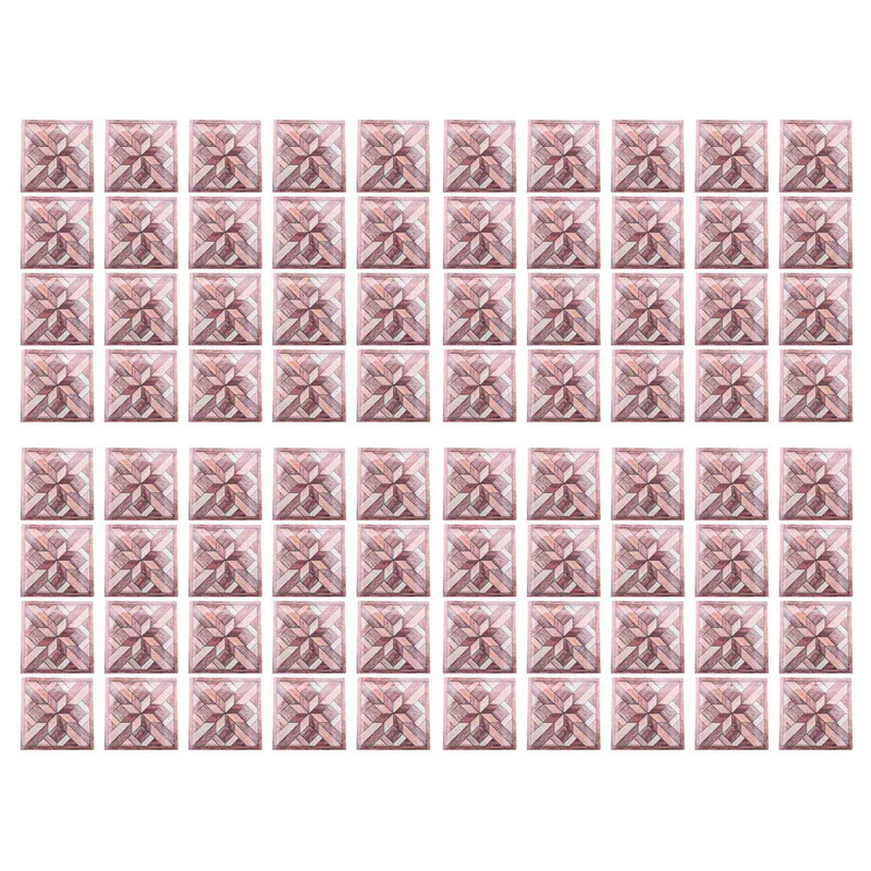 AA81-80Pcs Wood Grain Pattern Tile Sticker Self Adhesive Tiles Art Diagonal 3D Floor Sticker For Bathroom Kitchen Decor