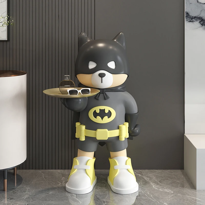 Home Decor Floor Decoration Sculpture Creative Bat Bear Large The Tray in the Living Room Holds Fashionable Doll Ornament Statue