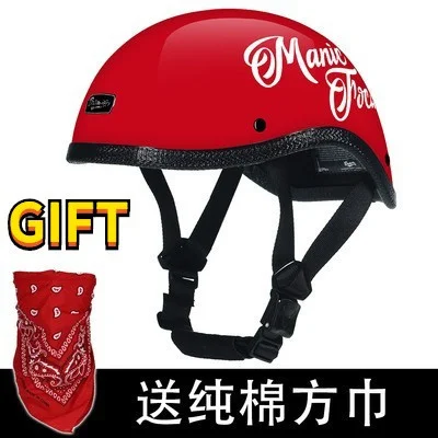 

DOT approved Motorcycle Helmet German Leather Vintage Casco Japanese Style Moto Open Half Face Retro Half Helmet