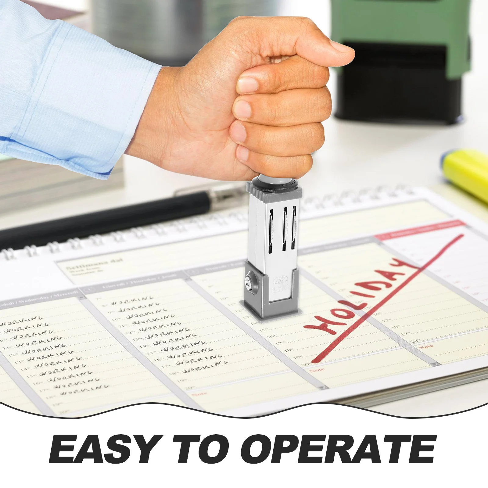 Multi-uso Data Stamp Dia e Número Stamper Material, Daily Multipurpose Office Supply