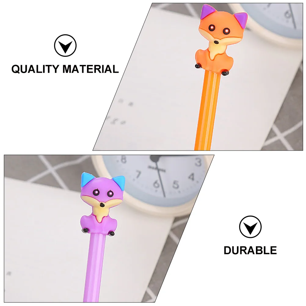 

11 Pcs Neutral Pen Cute Fox Design Safe Gel Pen Cartoon Roller Ball Marker Writing Study Office Supplies Student Exam