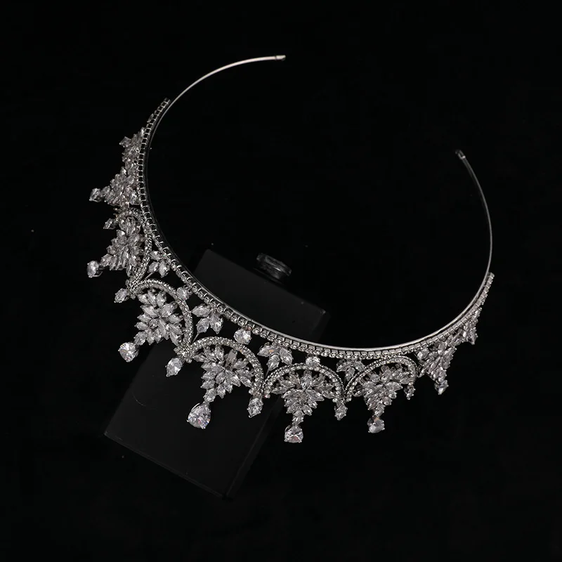 Princess Crowns For Wedding Bride Headdress Cubic Zirconia CZ Bridal Tiara Crown For Women Girl Birthday Party Prom Hair Jewelry