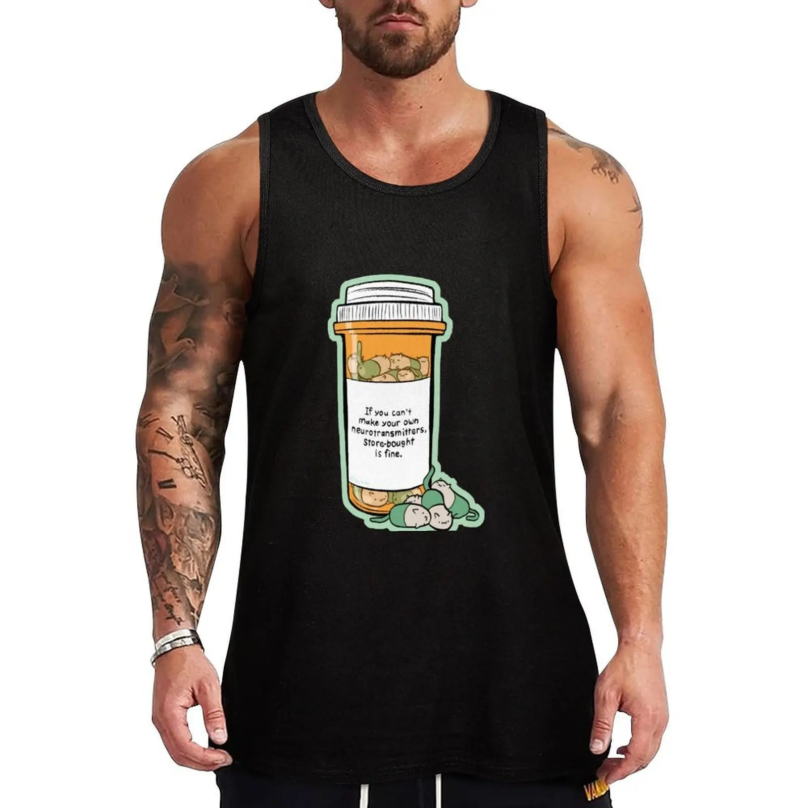 

Purrozac Perscription Tank Top Vest male sleeveless gym shirts male men gym Men's gym t-shirts