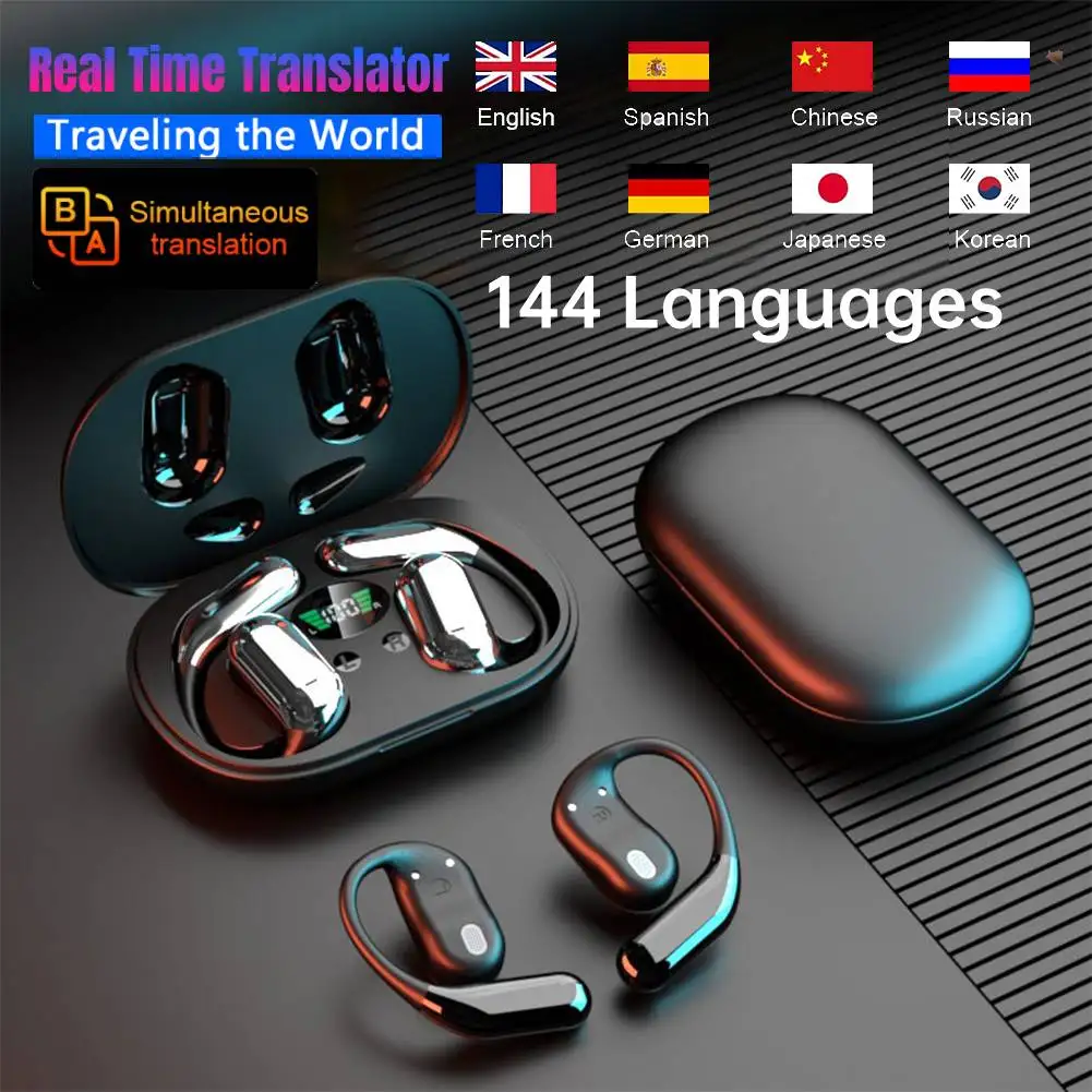 3-in-1 AI Translator Earbuds 144 Languages Noise Cancelling Bluetooth 5.3 Headset Instant Translator Smart Voice Real Time ﻿