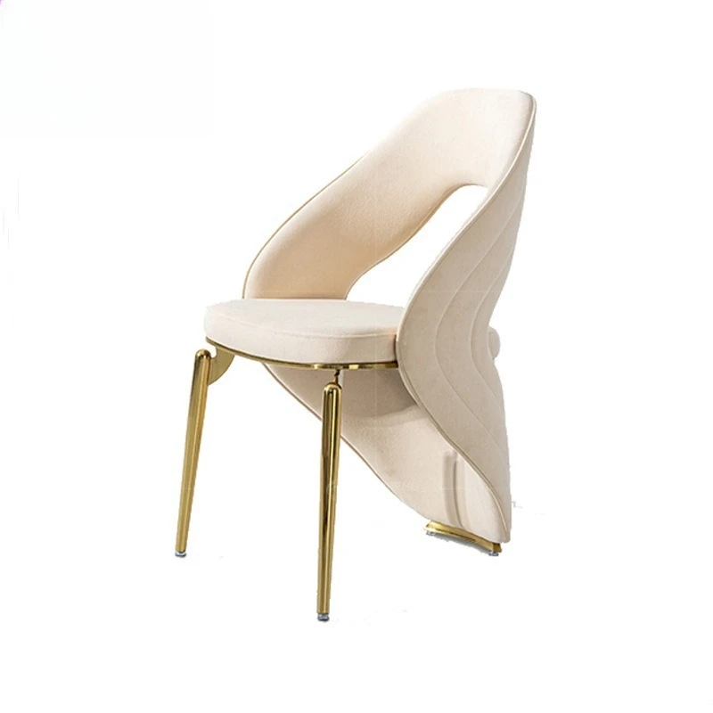 

Light luxury dining chair home high-end restaurant dining table hotel stainless steel back chair