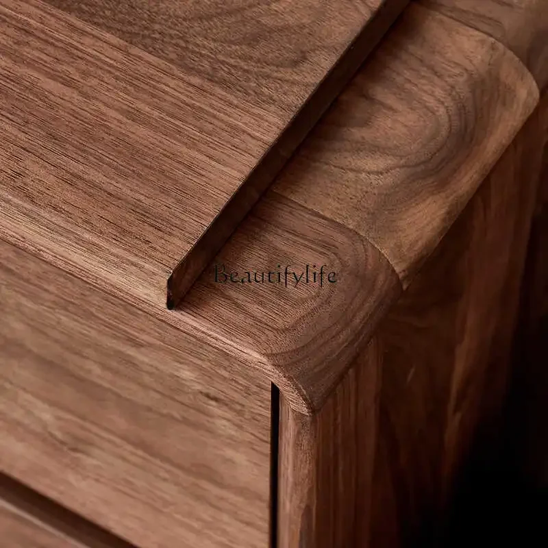 FG11All North American black walnut six-chest cabinet dresser storage integrated storage