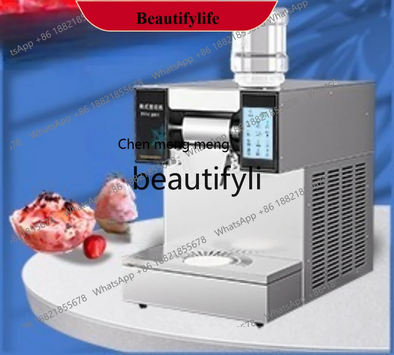 AB02  Smart Snowflake Ice Machine Continuous  Maker Summer Ice Room Fruit Drink Milk Tea Shop Display Ice Sand