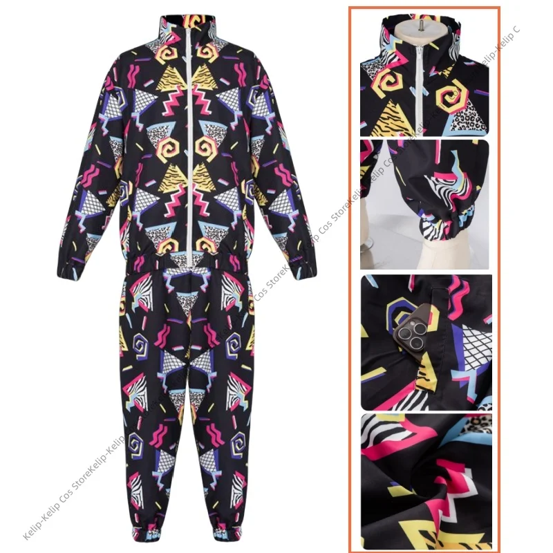 

Lwtnd Disco Спортивная одежда с 3D цифровым принтом, костюм для бега в стиле ретро 80-х годов, комплект для вечеринки в винтажном стиле, удобная одежда для фитнеса