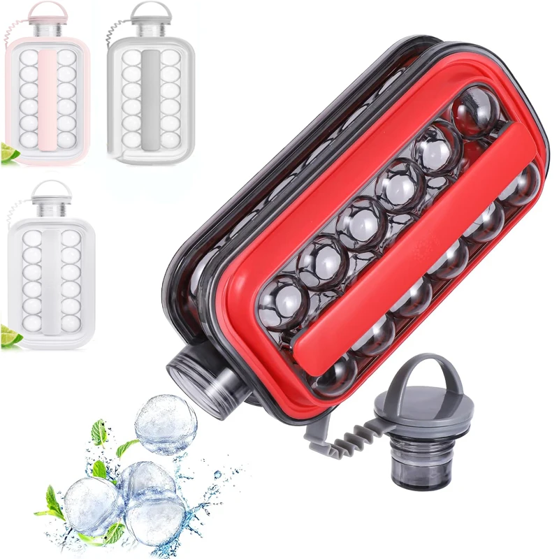

Multifunctional Ice Cube Trays 2 in 1 Portable Ice Ball Maker Kettle With 17 Grids Flat Body Lid，Whiskey ice making tool