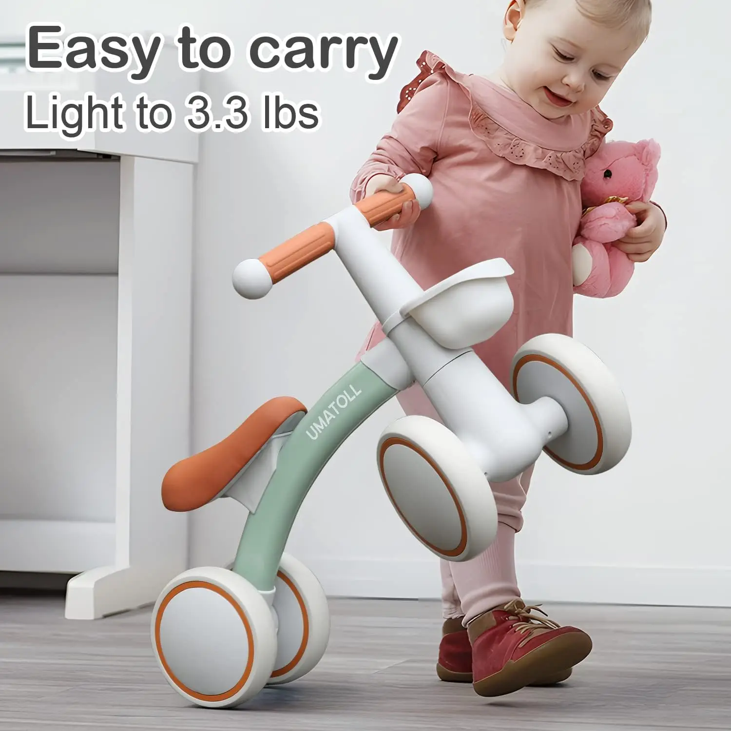 Baby Balance Bike For 1 Year Old Girl Boy,Removable Basket & Adjustable Seat,Balance Bike Gift for 12-24 Month Toddler