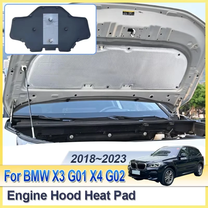 

Звукоизоляционная крышка переднего капота автомобиля для BMW X3 G01 X4 G02 2018 2019 2020 2021 2022 2023 Теплоизоляционная накладка двигателя Автомобильные аксессуары