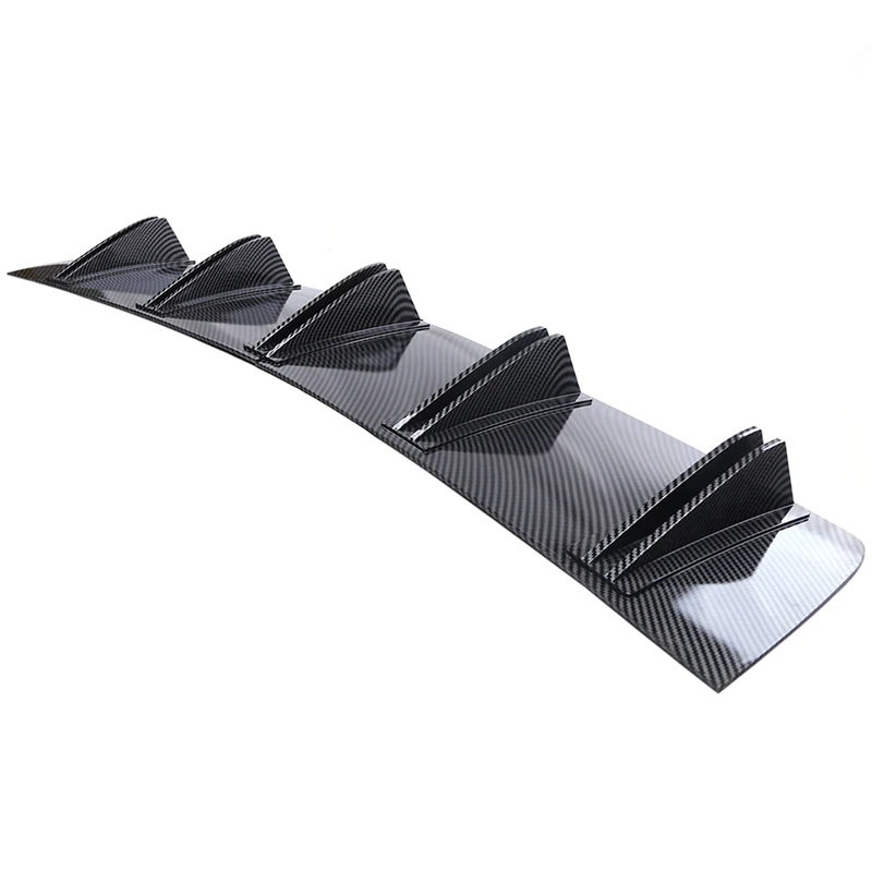 Universal Auto Heckstoßstange Lippe ABS Doppelflügel Hinten Shark Chassis Fin Stil Gebogene Stoßstange Lip Diffusor Anti-kollision 2 in 1 – Detail 12