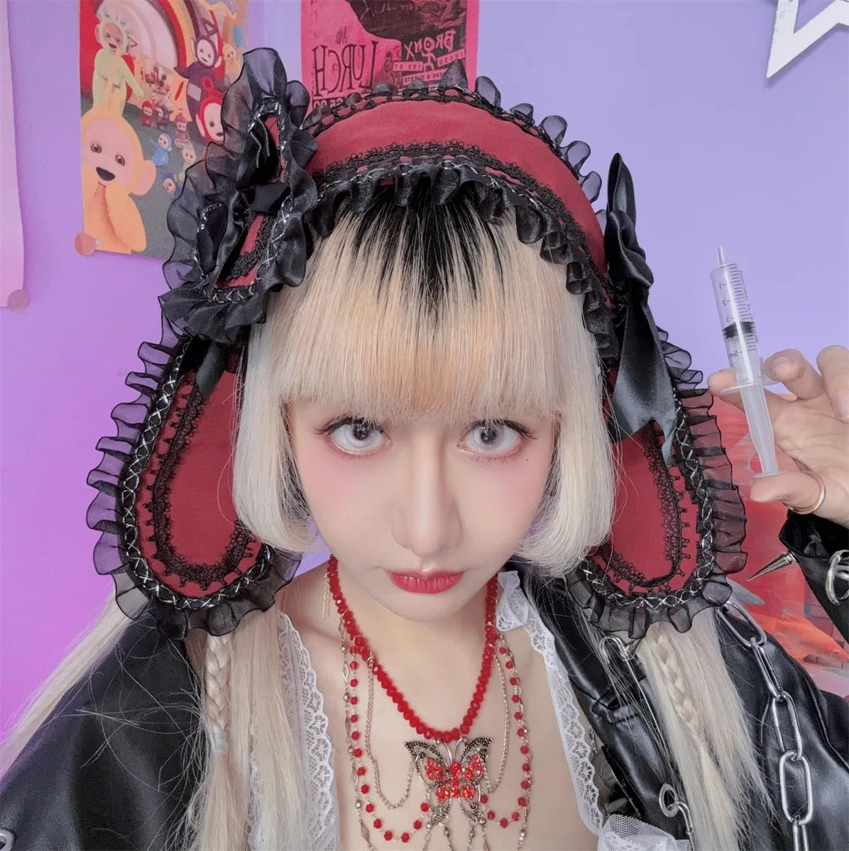 3 tipos y2k menina série subcultura japonesa orelha de coelho hairband lolita laço arco acessório de cabelo cosplay doce grampo de cabelo peça