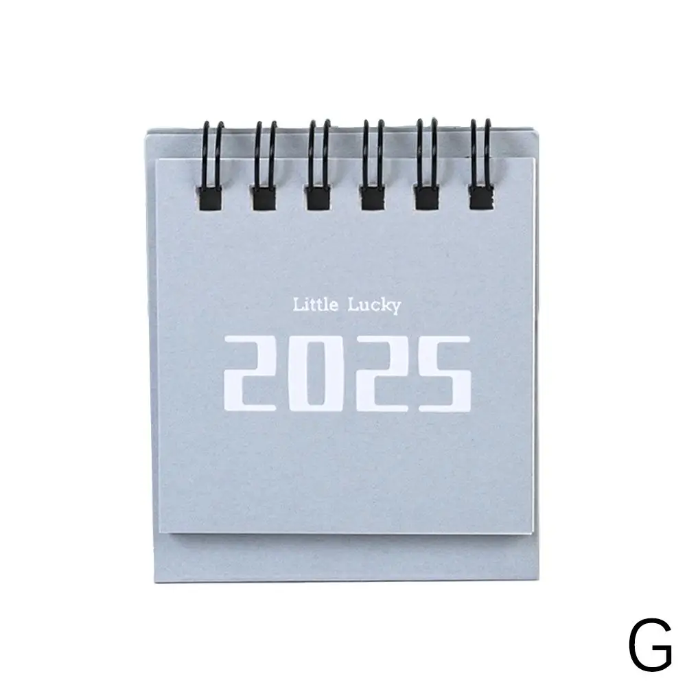 2025 English Solid Color Mini Desk Calendar Creative Calendar Office Desktop Daily Decoration Study Calendar Plan Memo S2E3