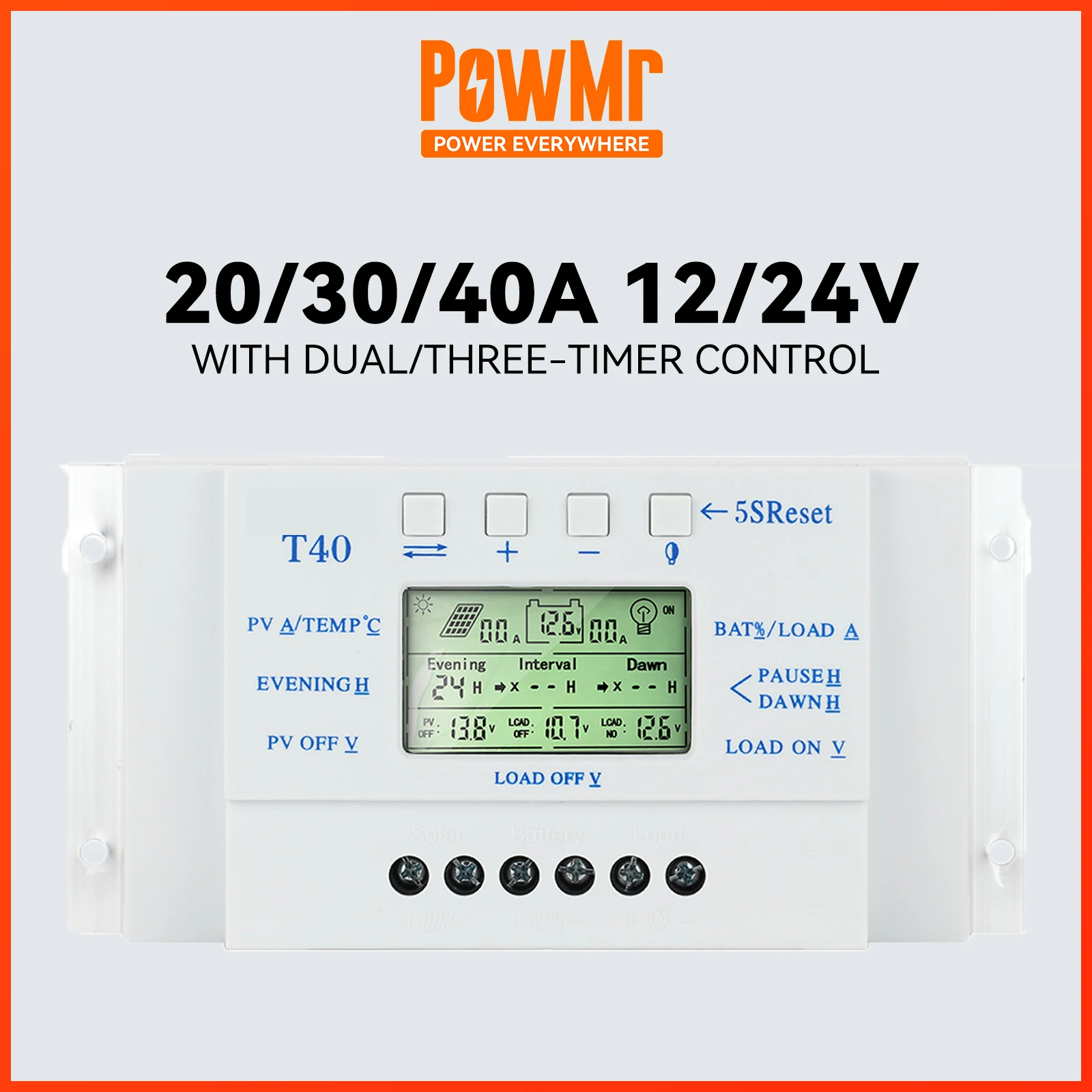 

20A 30A 40A Solar Chage Regulator MPPT PWM Solar Charge Controller for 12V 24V Battery System