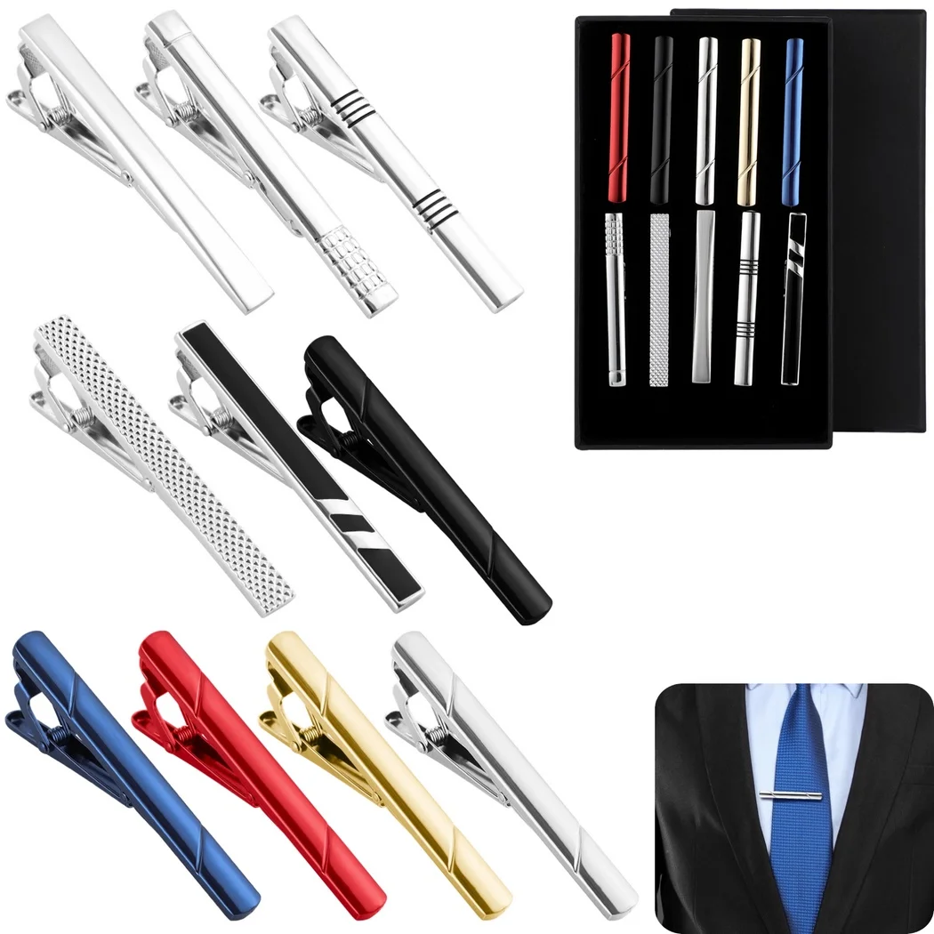

10Pcs Tie Clips Tie Clip Set For Men Tie Clasps Copper Tie Bar For Regular Ties Gift Necktie Clip For Business Weddings Parties