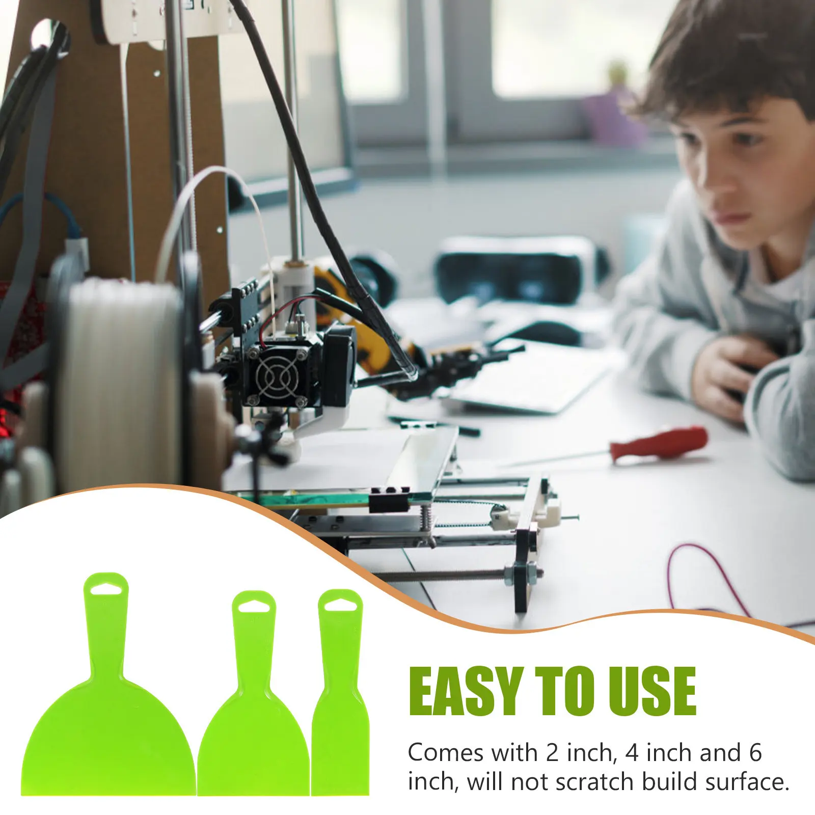 

Набор из 3 скребков для 3D-принтера: нержавеющая сталь, эргономичная ручка из TPR, не царапает, для удаления остатков с подогреваемой платформы, 2, 4, 6 дюймов, для 3D-печати