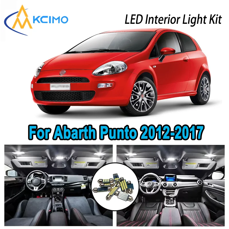 

For Abarth Punto Grande Punto EVO 2012-2017 Premium Bright LED Interior Dome Map Trunk Light Kit Car Led Lamps Canbus No Error