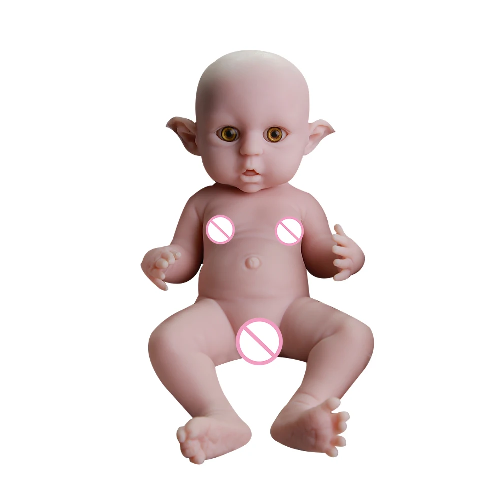 

COSDOLL 40 см силиконовые куклы реборн ELF кукла все тело неокрашенные незавершенные мягкие куклы DIY пустые игрушки комплект рождественские подарки