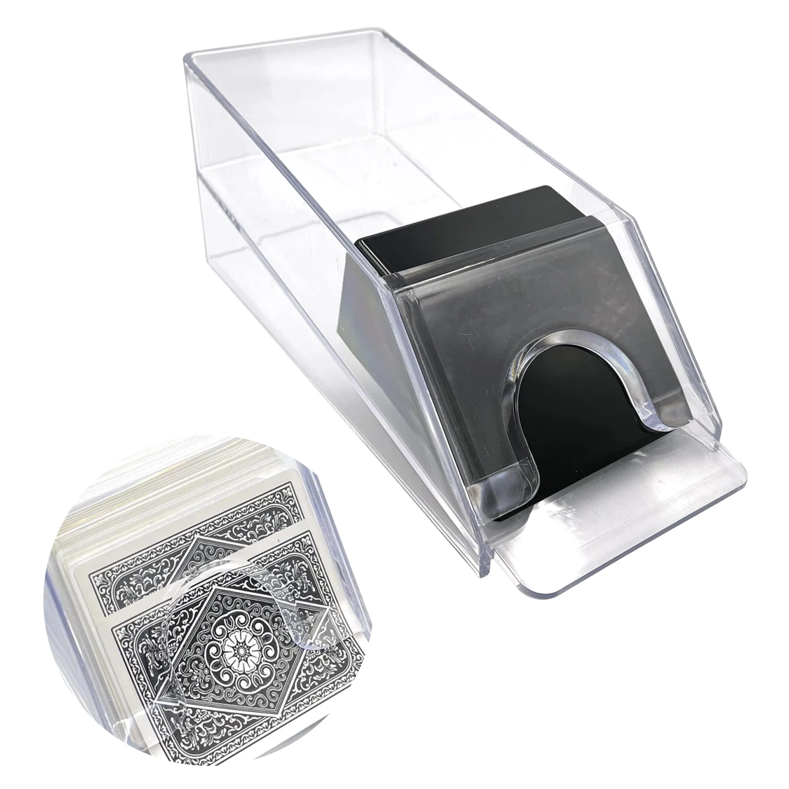 

4 Deck Clear Acrylic Blackjack Dealing Shoe Card Dealer Shoe Blackjack Card Dispenser for Standard Size Poker Deck Game