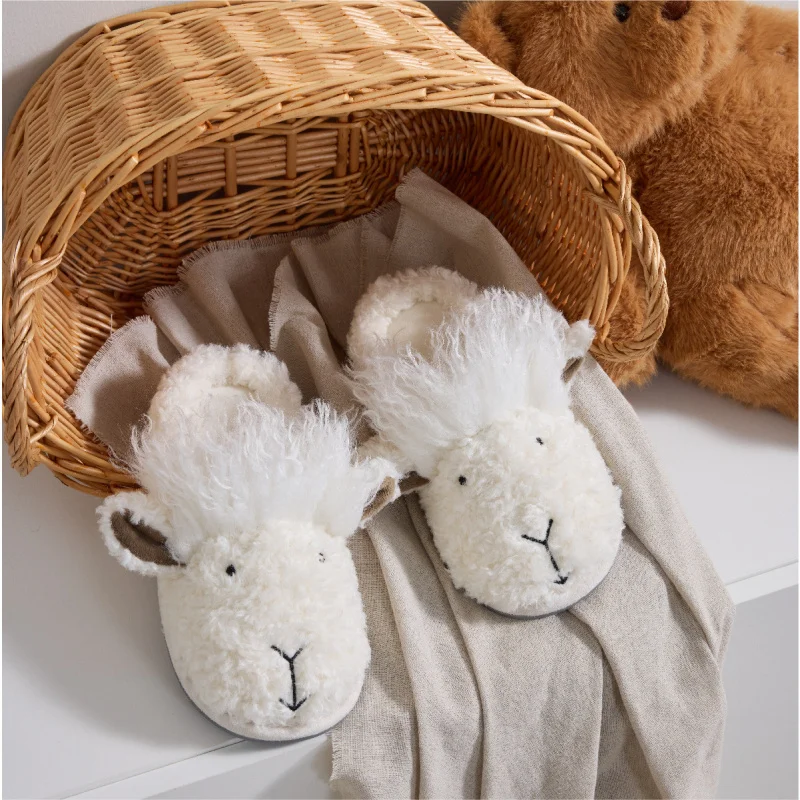 

New Adorable Sheep Slippers for Women, Super Soft Plush Cozy Indoor House Shoes with Non-Slip Sole Winter Home