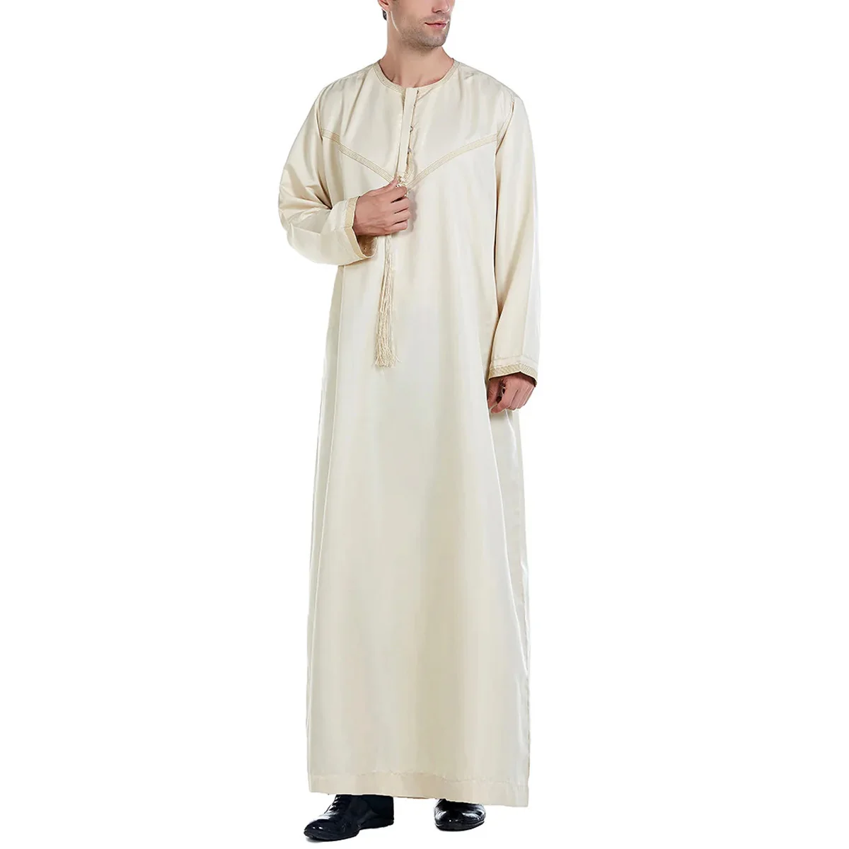 

Arabic Jubba Thobe for Men -Long Sleeve Plain Traditional Islamic Clothing | Formal Event & Daily Wear | Soft Comfortable Fabric