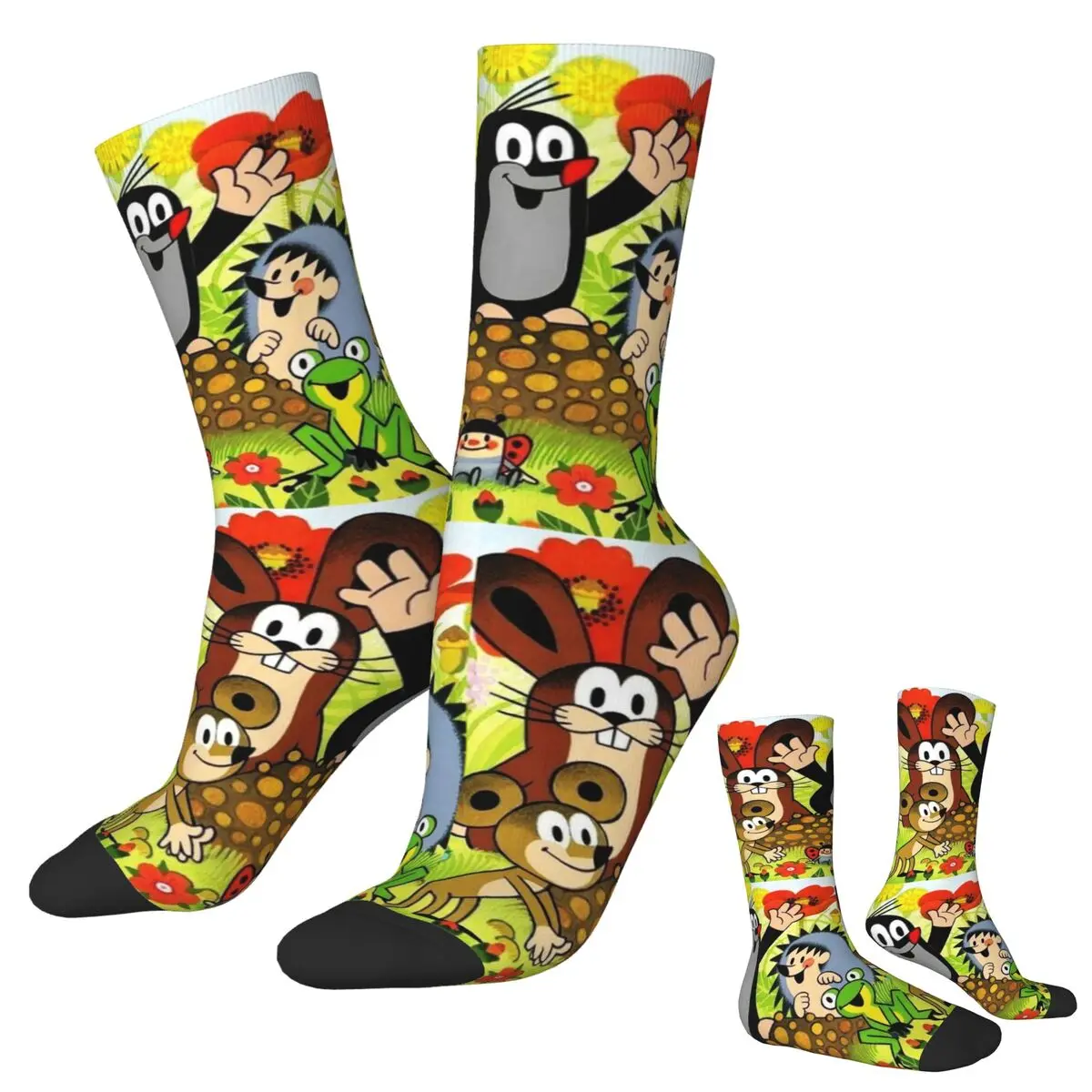 

Милые носки Happy Mole Krtek, супер мягкие чулки в стиле Харадзюку, всесезонные длинные носки, аксессуары для мужчин и женщин, рождественские подарки