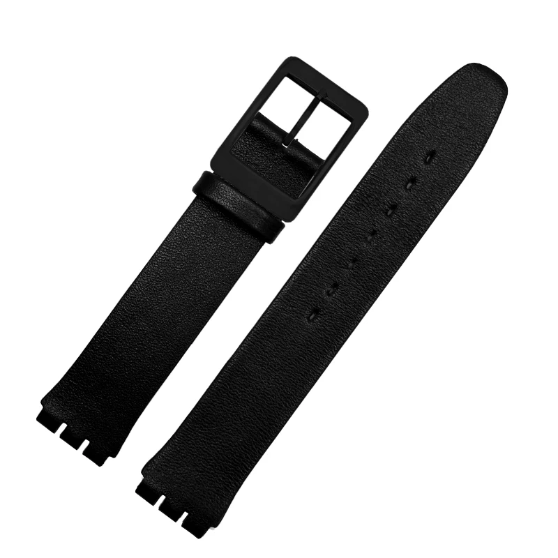 For Swatch Gb274 Gn239 Gb294 Gb287Genuine Leather Watch Band Men\'s and Women\'s 17mm Watch Strap