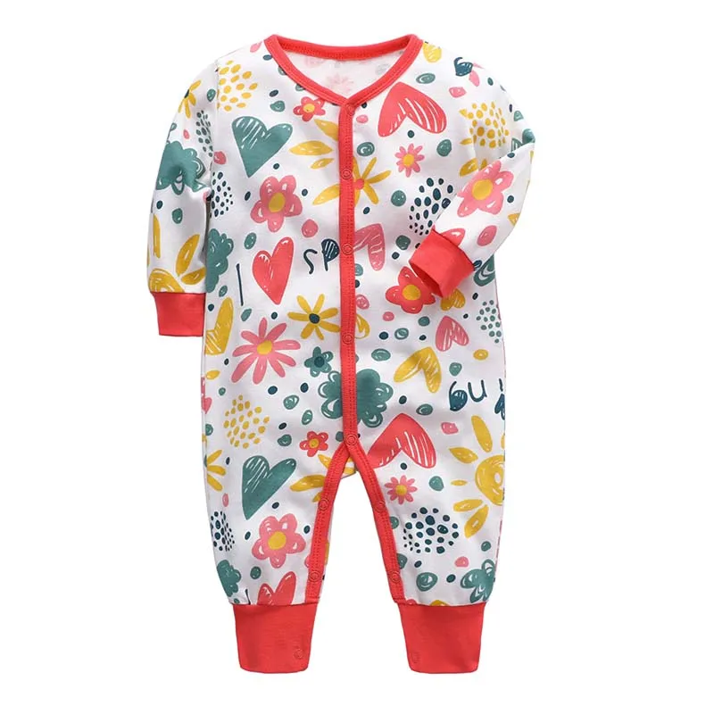 Newborn Footed Pajamas Zipper Girl and Boy Romper Long Sleeve Jumpsuit Cotton Solid White Fashion 0-24 Months Baby Clothes