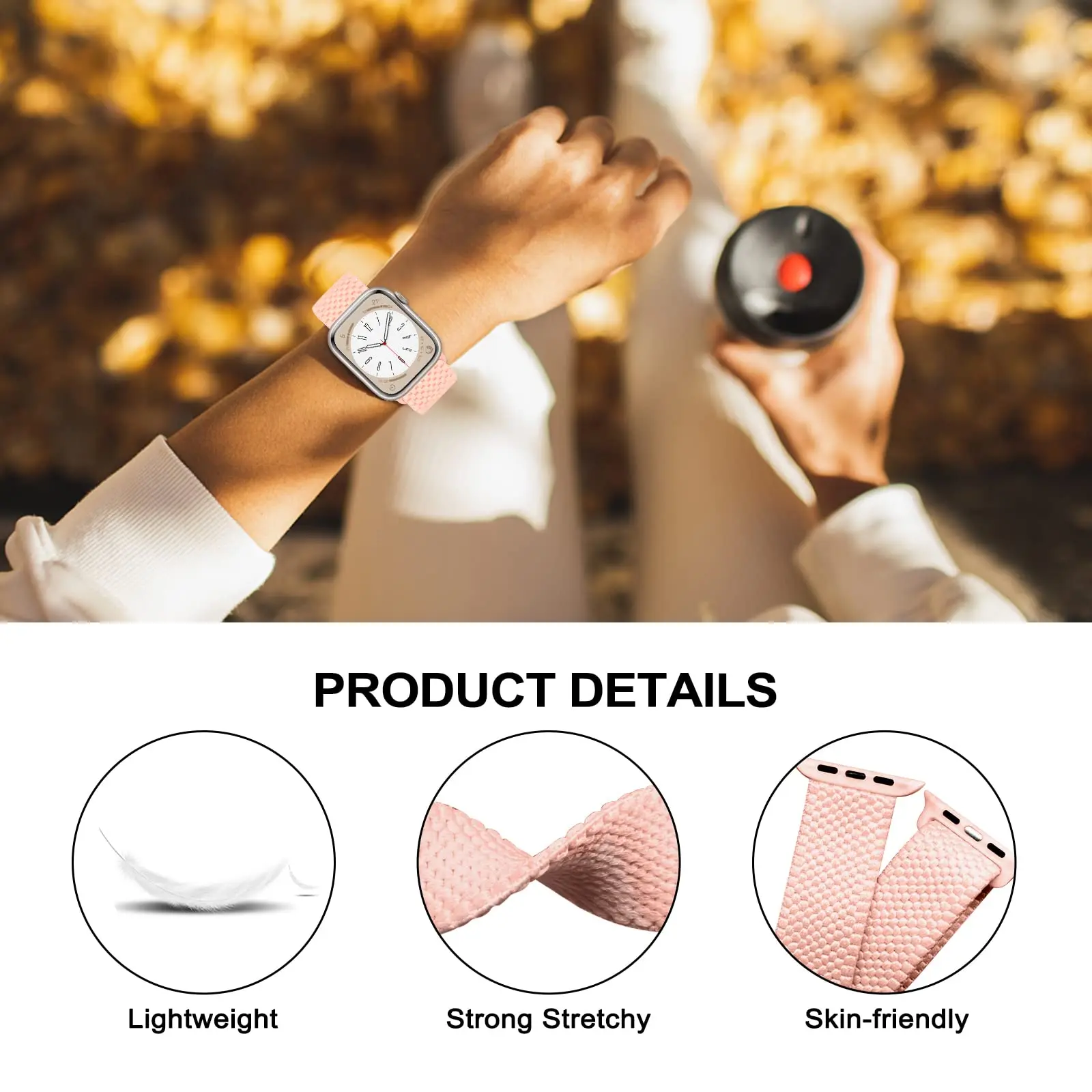 Apple Watchバンド 40mm 44mm 45mm 40mm 42mm 38mm対応 編み込みストラップ ナイロンブレスレット iWatchシリーズ3 5 SE 6 7 8 9 ultra2 49mm