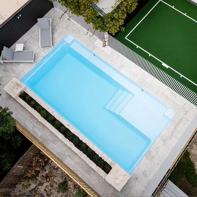 Customized  Wholesale Fiberglass pool Big Size Air Swim Spa Pool Waterfall Modern Fiber Glass Family Commercial Swimming pool