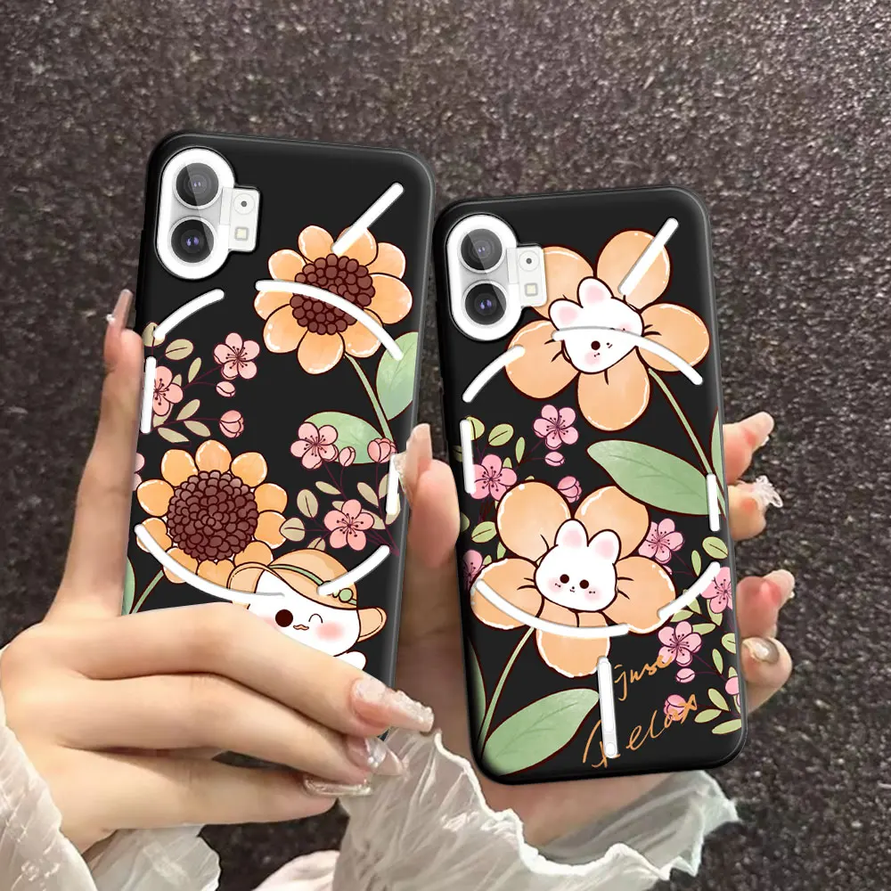 For Nothing Phone 1 2A 5G Case Cool Soft Silicone Beauty Floral TPU Phone Case For Nothing Phone 2 Back Cover Fashion Conque