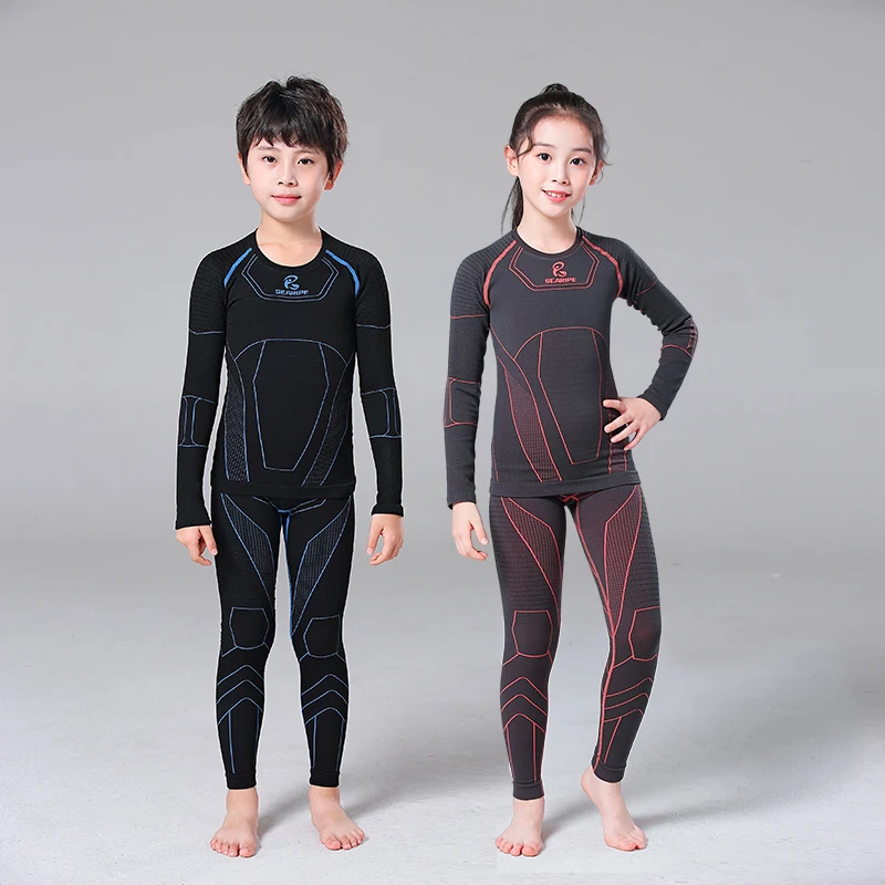 Kids' Ski Thermal Underwear Children Winter Cycling Warm Tights  Quick Drying Thermal Lingerie Set Long Johns Clothing