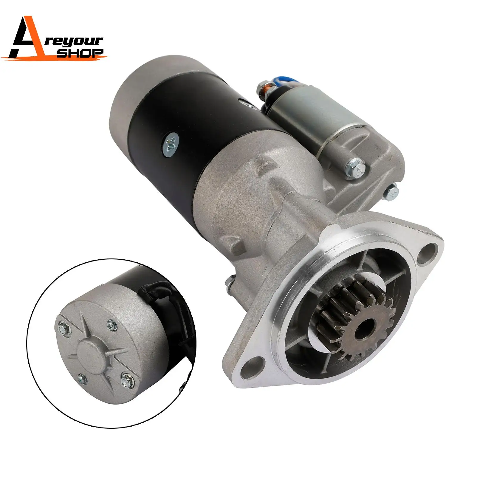 

Areyourshop Starter Motor for John Deere Excavator With Yanmar 3TNV88 12V 129136-77011