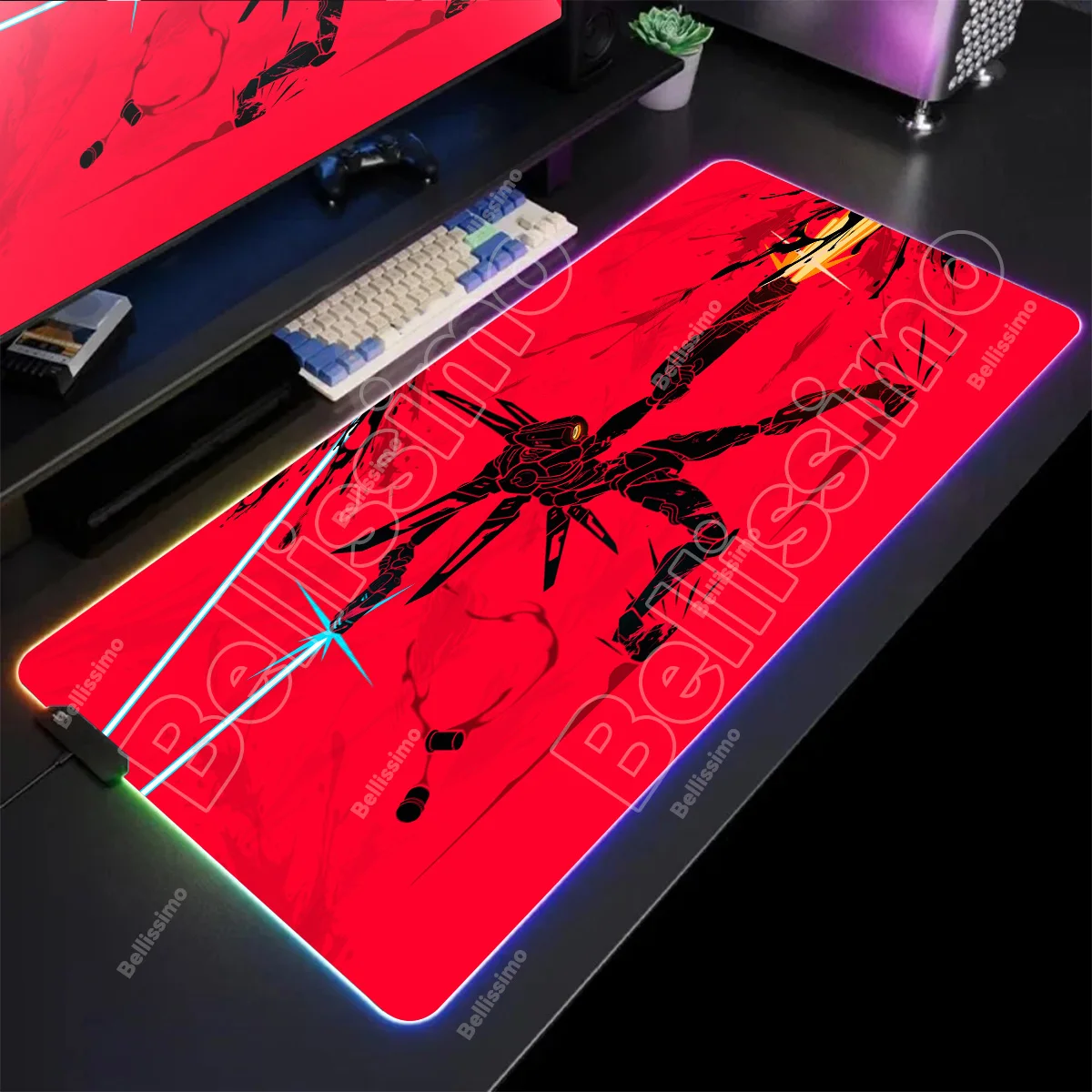 Big Mousepad Backlight ULTRAKILL Retro Mouse Pad Gamer Rgb Desk Mat Back Light Led Mousepad Setup Gaming Accessories Deskmat
