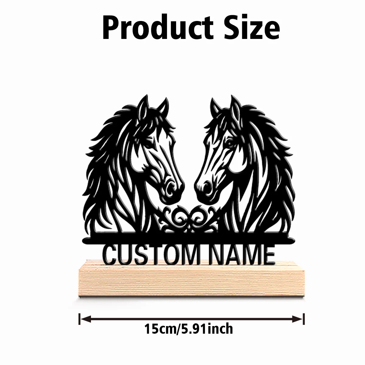 1pc Cartoon Personalized Custom horse Metal Statues Wooden Base Lighting for Office Workshop Modern Rustic Steampunk Themes