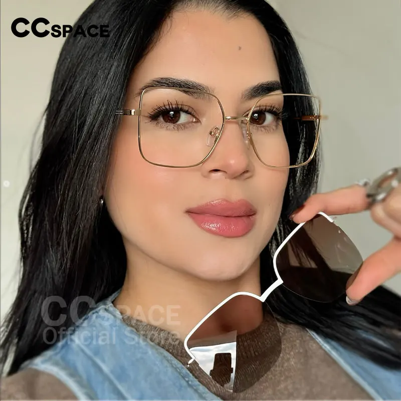 

Поляризованный зажим, женская металлическая анти-синяя оправа для очков, пружинная петля, очки для пресбиопии, настраиваемые очки по рецепту